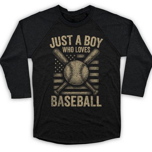 Just a Boy Who Loves Baseball Baseball Raglan Shirt - Sportilla