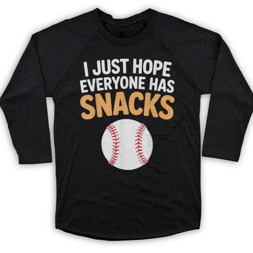 I Just Hope Everyone Has Snacks Baseball Game Day Fan Baseball Raglan Shirt - Sportilla