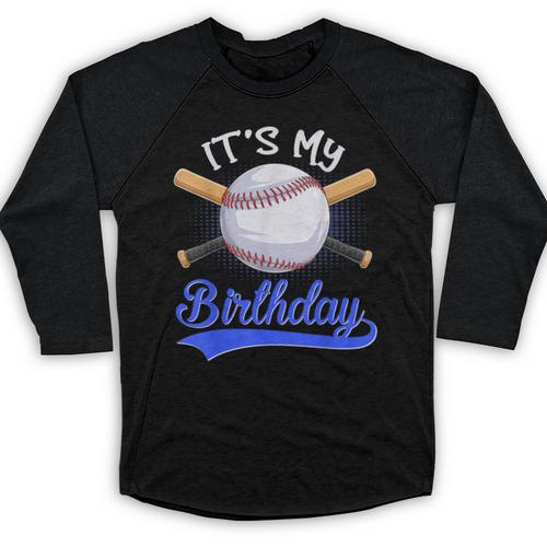 Kids 8th Baseball Birthday Party Boys Sport Fan 8 Years Old Baseball Raglan Shirt - Sportilla