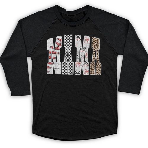 Mama Baseball Season Happy Game Day Trendy Sports Mom Baseball Raglan Shirt - Sportilla