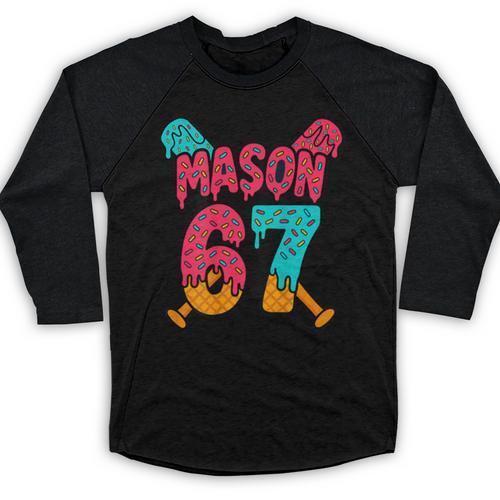 Mason 67 Ice Cream Drip Baseball Meme Baseball Raglan Shirt - Sportilla