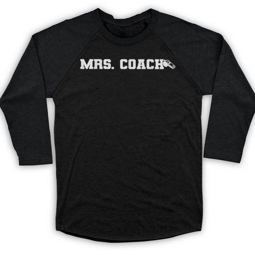 Mrs Coach Football Basketball Baseball Coach Wife Baseball Raglan Shirt - Sportilla