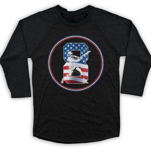 Number 8 Years Baseball 8TH Birthday Baseball Raglan Shirt - Sportilla