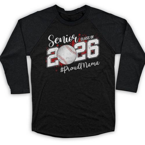 Proud Mama Of A 2026 Senior Baseball Graduation Mom Baseball Raglan Shirt - Sportilla