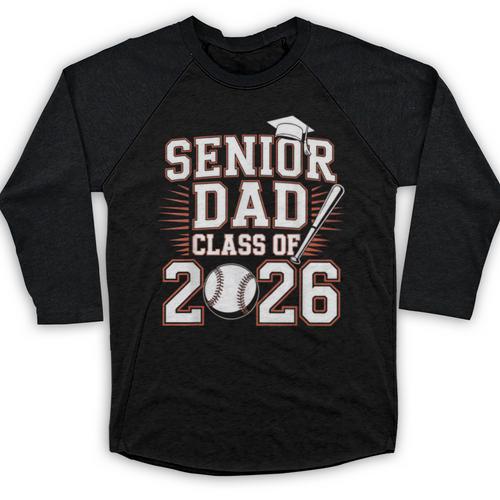 Senior Dad Class Of 2026 Graduate Baseball 2026 Graduation Baseball Raglan Shirt - Sportilla