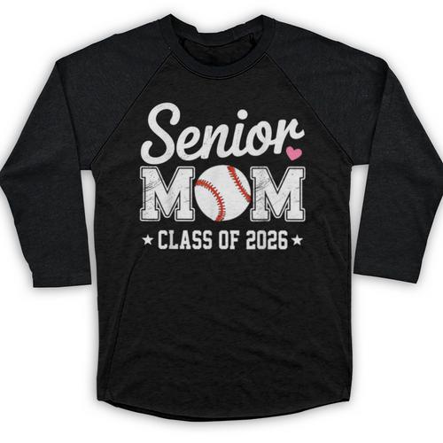 Senior Mom Class Of 2026 Baseball Retro Mom Graduation 2026 Baseball Raglan Shirt - Sportilla