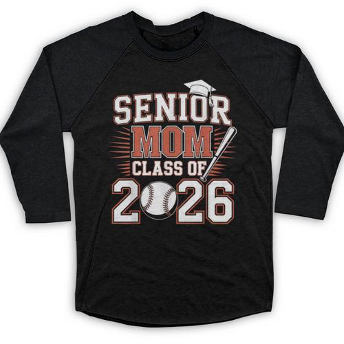 Senior Mom Class Of 2026 Graduate Baseball 2026 Graduation Baseball Raglan Shirt - Sportilla