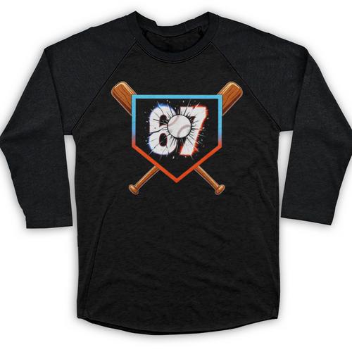 Six Seven 67 Baseball Birthday Boy Men Kids Boys Baseball Raglan Shirt - Sportilla