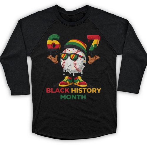 Six Seven History Month Baseball Drip Sports Baseball Raglan Shirt - Sportilla