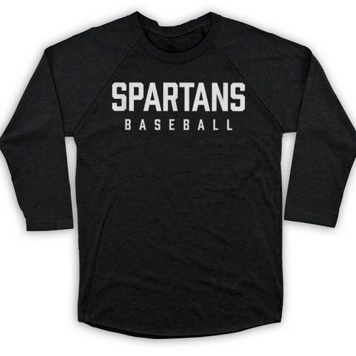 Spartans Baseball Inspired Baseball Raglan Shirt - Sportilla