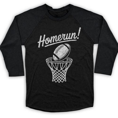 Sports Homerun Football Basketball Baseball Joke Tee Baseball Raglan Shirt - Sportilla
