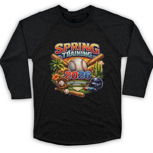 Spring Training 2026 Baseball Fan Retro Palm Cactus Baseball Raglan Shirt - Sportilla