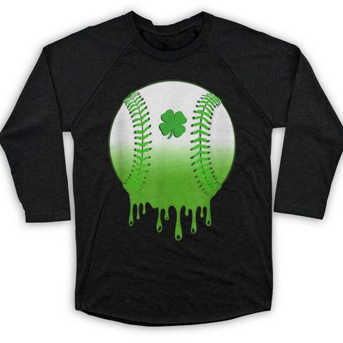 St Patricks Day Shamrock Baseball Irish Boys Kids Men Baseball Raglan Shirt - Sportilla