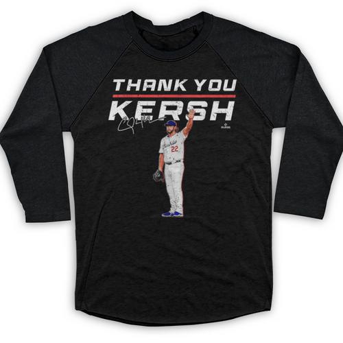 Thank You Kersh Clayton Kershaw Los Angeles Baseball MLBPA Baseball Raglan Shirt - Sportilla