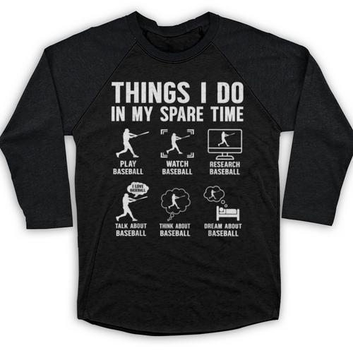 Things I Do In My Spare Time Baseball Lovers Kids Boys Baseball Raglan Shirt - Sportilla