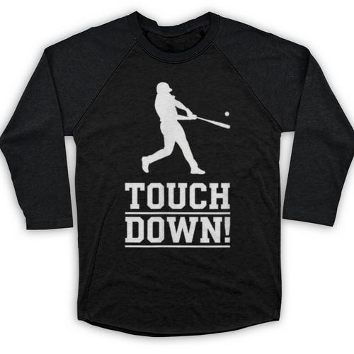 Touchdown Baseball Football Sports Baseball Raglan Shirt - Sportilla