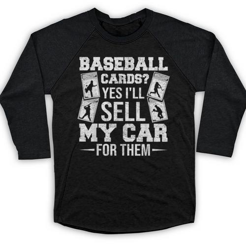 Trading Card Collector Cardboard Baseball Card Collector Baseball Raglan Shirt - Sportilla