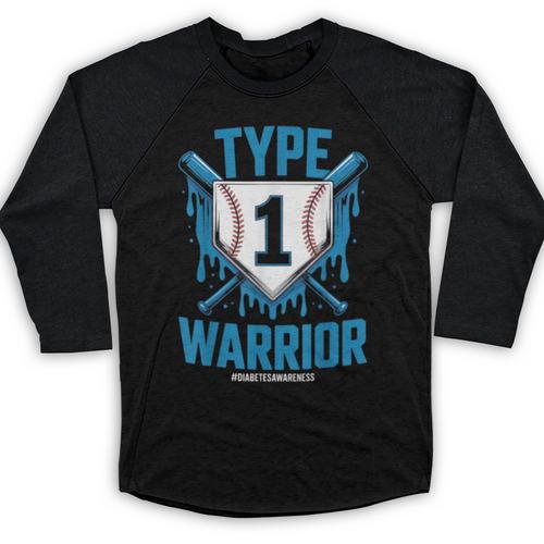 Type 1 Warrior Diabetes Awareness Baseball Enthusiasts Baseball Raglan Shirt - Sportilla