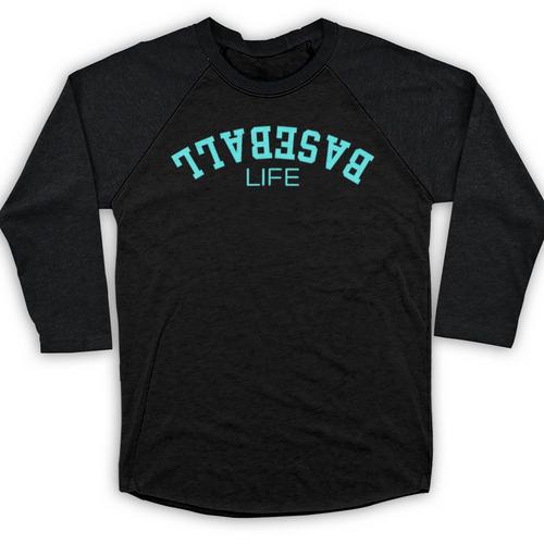 Upside Down Baseball Life Game Day Boys Girls Youth Baseball Raglan Shirt - Sportilla