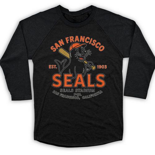 Vintage San Francisco Seals California Baseball Logo Baseball Raglan Shirt - Sportilla