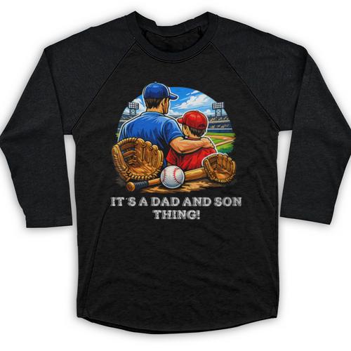 Women's Father Son Baseball Father's Day Baseball Raglan Shirt - Sportilla