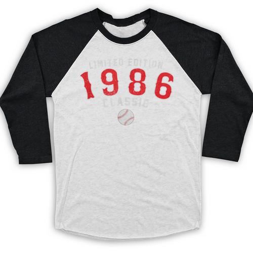 40 Year Old 1986 Classic Baseball 40th Birthday Baseball Raglan Shirt - Sportilla