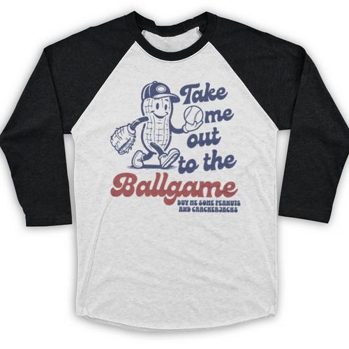Take Me Out To The Ball Game Retro Peanuts Baseball Sports Baseball Raglan Shirt - Sportilla