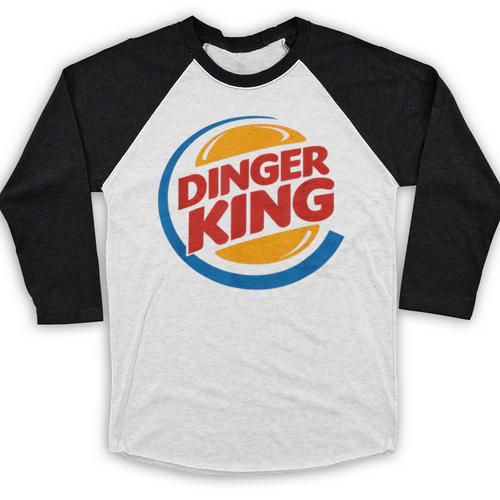 Baseball Dinger King Logo For Home Run Players And Fan Baseball Raglan Shirt - Sportilla
