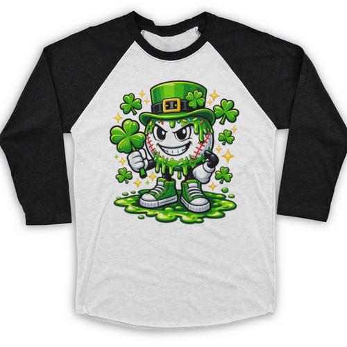 Baseball Drip Icecream Apparel Youth Boy St Patrick Day Baseball Raglan Shirt - Sportilla