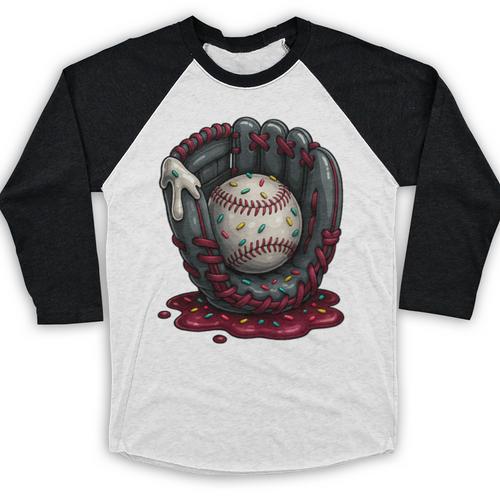 Baseball Drip Team For Boys And Girls Ice Cream Cool Premium Tri-Blend Baseball Raglan Shirt - Sportilla