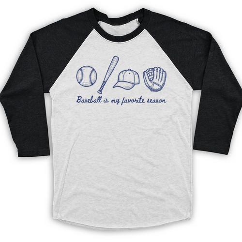 Baseball Is My Favorite Season Sports Minimalist Line Art Baseball Raglan Shirt - Sportilla
