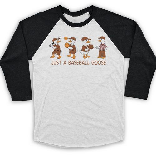 Baseball Goose Baseball Silly Goose Game Day Sports Baseball Raglan Shirt - Sportilla