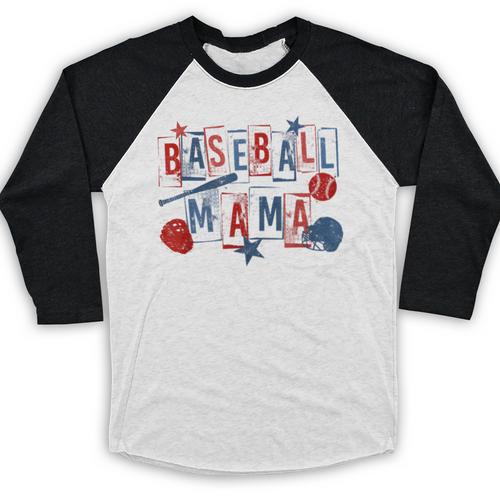 Baseball Mama Mom Mother Vintage Game Day Baseball Raglan Shirt - Sportilla
