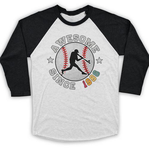 Birthday Baseball Lover 40 Years Old Awesome Since 1986 Premium Tri-Blend Baseball Raglan Shirt - Sportilla