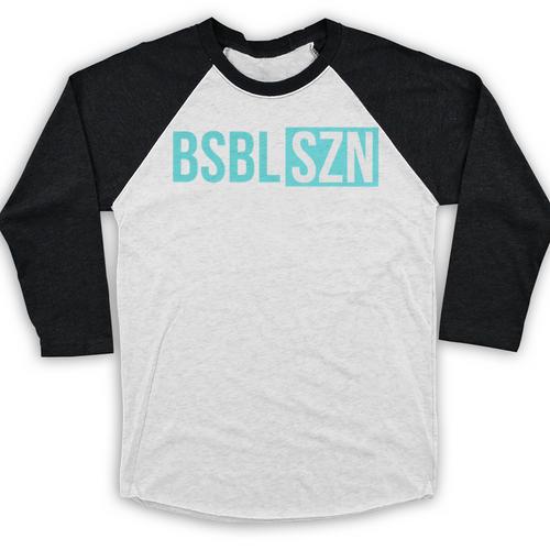 BSBL SZN Baseball Season Game Day Boys Girls Youth Premium Tri-Blend Baseball Raglan Shirt - Sportilla