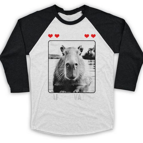 Capybara Love Valentines Day Cute Animal Hearts Raglan Baseball Tee Baseball Raglan Shirt - Sportilla