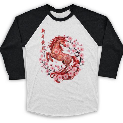 Chinese New Year 2026 Year Of The Horse Raglan Baseball Tee Baseball Raglan Shirt - Sportilla