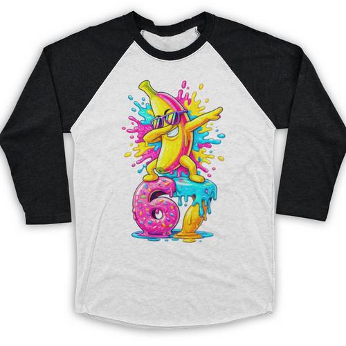 Dabbing Banana 67 Drip Baseball Drip Six Seven Joke Premium Tri-Blend Baseball Raglan Shirt - Sportilla