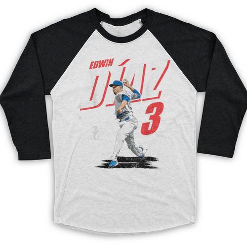 Edwin Diaz Los Angeles D Baseball Players MLBEDD204M Baseball Raglan Shirt - Sportilla