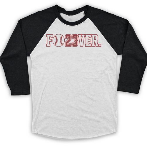 Fo23ver Baseball Sports Fan 23 Forever Baseball Raglan Shirt - Sportilla