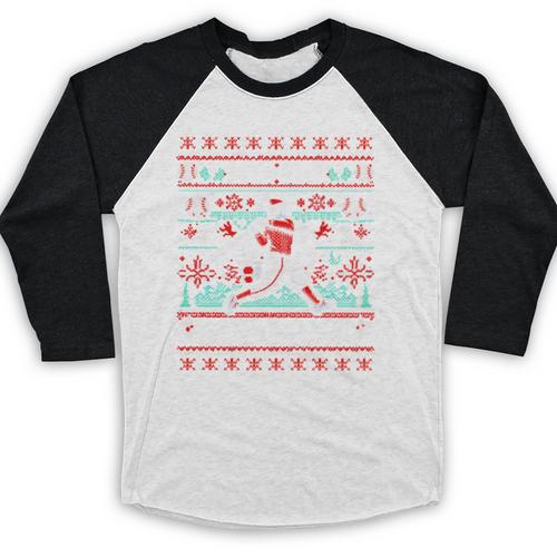 Ho Ho Homerun Baseball Ugly Christmas Sweater Party Hitter Baseball Raglan Shirt - Sportilla
