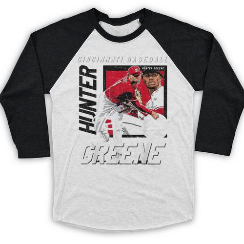 Hunter Greene Cincinnati MLB Baseball Players MLBHGR203M Baseball Raglan Shirt - Sportilla