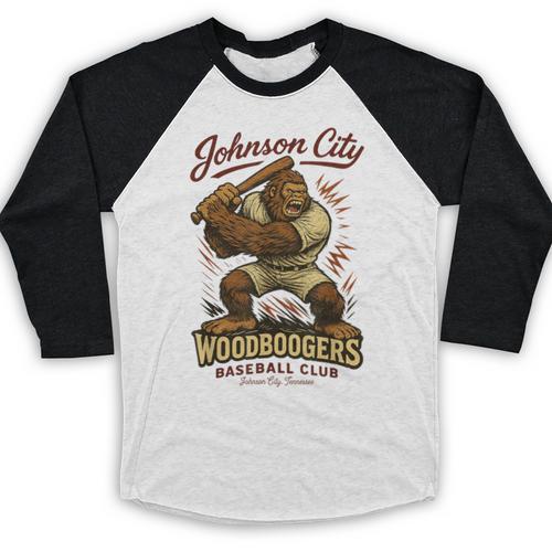 Johnson City Woodboogers Retro Baseball Club Baseball Raglan Shirt - Sportilla
