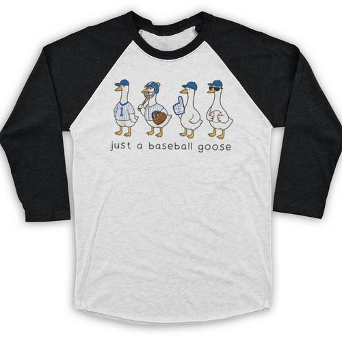 Just a Baseball GooseLife Is Better With Geese On Your Team Baseball Raglan Shirt - Sportilla