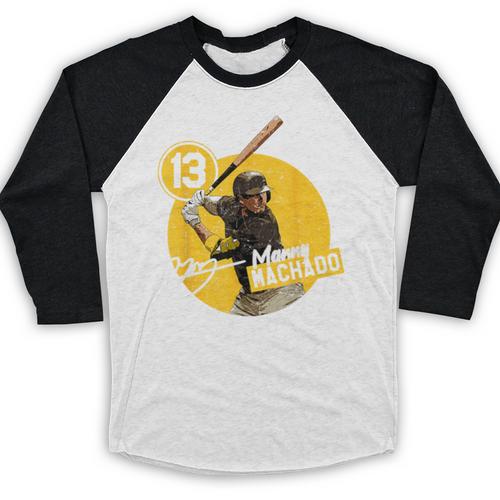 Manny Machado San Diego MLB Baseball Players MLBMAC4056 Baseball Raglan Shirt - Sportilla