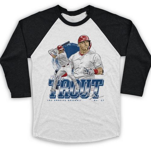 Mike Trout Los Angeles A MLB Baseball Players MLBMTR302N Baseball Raglan Shirt - Sportilla
