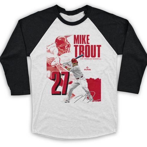 Mike Trout Los Angeles A MLB Baseball Players MLBMTR304N Baseball Raglan Shirt - Sportilla