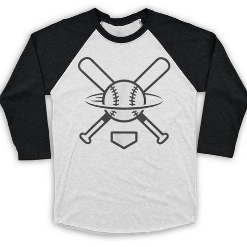 Minimalist Baseball Clean Sports Graphic Tee For Fan Players Baseball Raglan Shirt - Sportilla