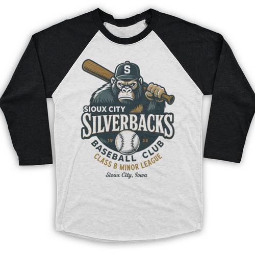 Sioux City Silverbacks Retro Minor League Baseball Baseball Raglan Shirt - Sportilla