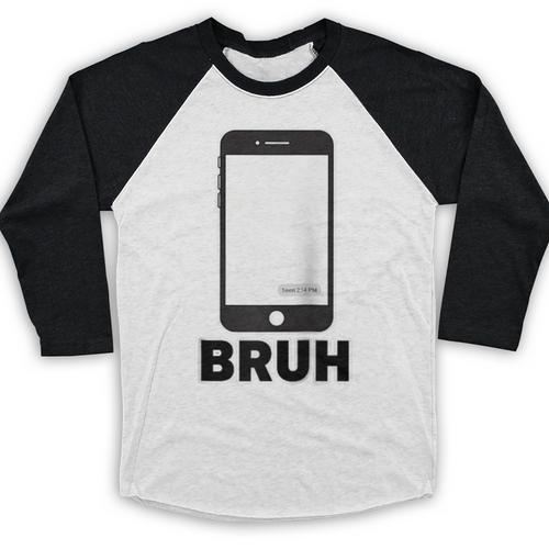 Texted First Bruh Seen Message Valentine's Day Humor Raglan Baseball Tee Baseball Raglan Shirt - Sportilla